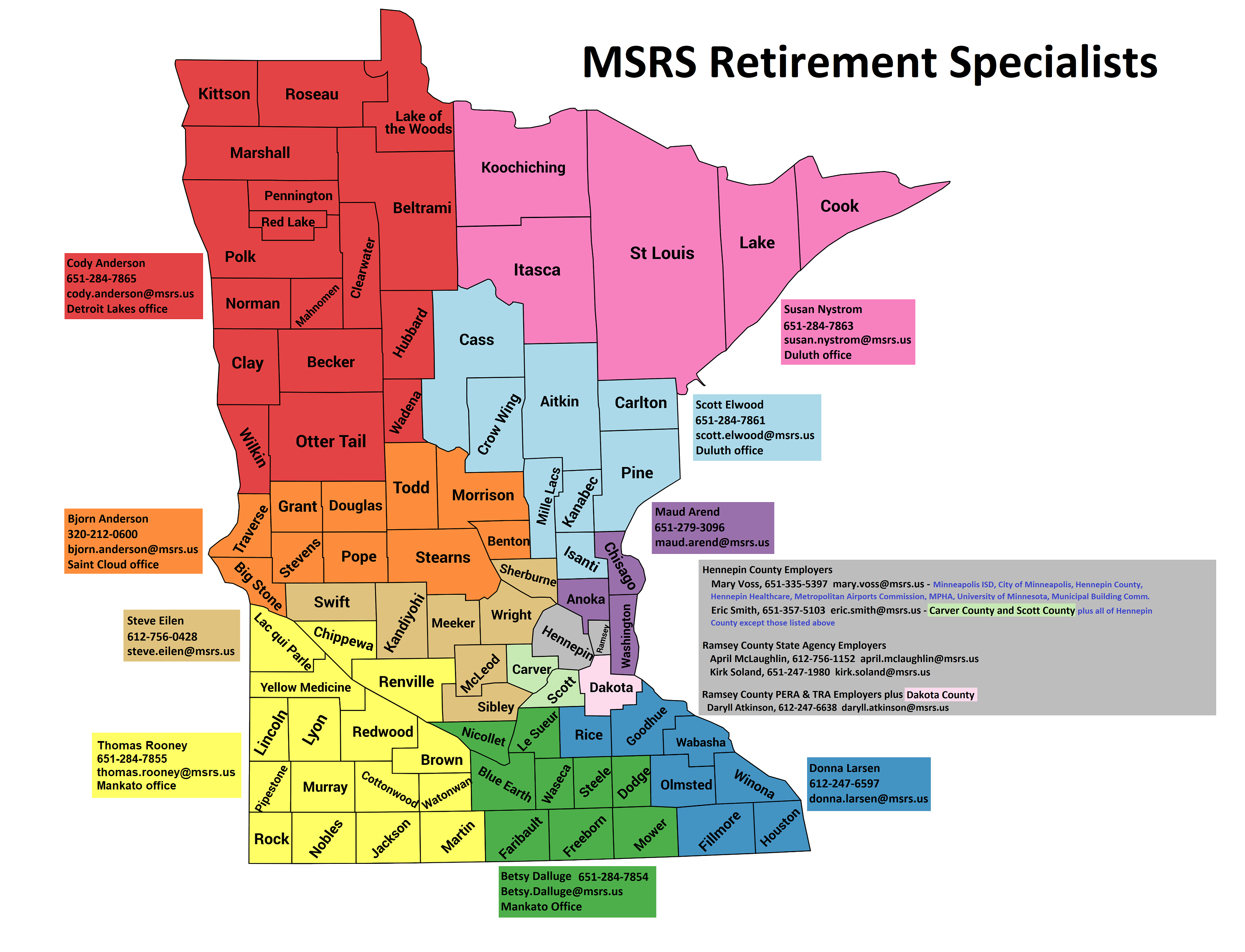 State of Minnesota County Map
